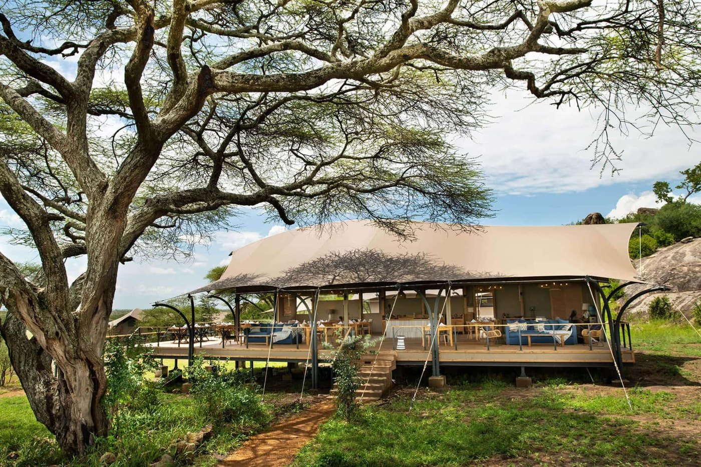Lemala Nanyukie Serengeti — Tented suite and outdoor deck.